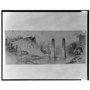  Drawing Ruins of the Acquia Creek and Fredericksburg R.R 
