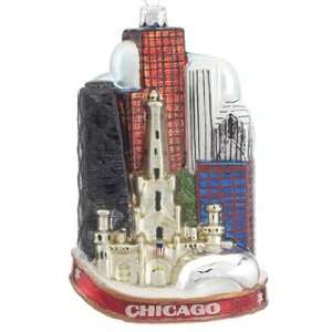  Personalized Chicago Skyline Christmas Ornament