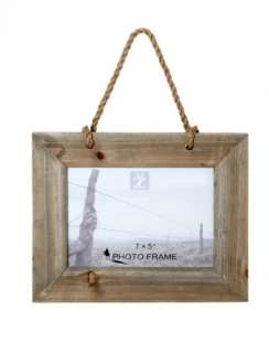 NEW GIFT   RUSTIC WOOD & ROPE HANGING PHOTO / PICTURE FRAME 7x5  