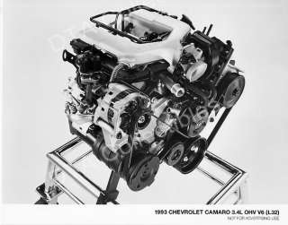 1993 CHEVROLET CAMARO 3.4L OHV V6 (L32) ENGINE BW PHOTO  