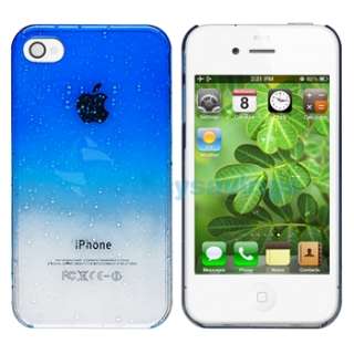 Blue Clear RainDrop Hard Case+PRIVACY LCD Filter Protector for iPhone 