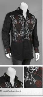   Stylish Casual fashion Dress Shirt Black M L XL 2XL 3XL 4XL 307  