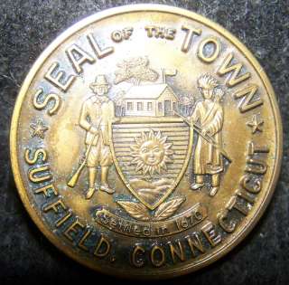 Suffield Connecticut 300th Anniversary 1670 1970 Commem Medal  
