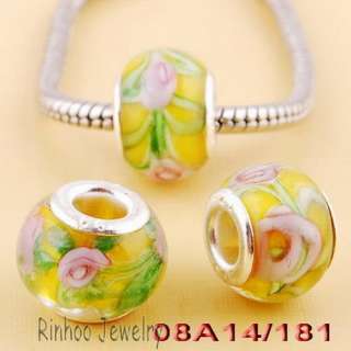 460p 23Styles Different Lampwork Murano Glass Spacer Beads Fits Charms 