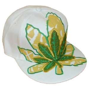 Marijuana Leaf White Hip Hip Baseball Cap Weed Pot Cannabis 