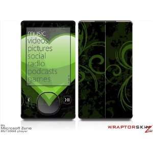 Zune 80/120GB Skin Kit   Glass Heart Grunge Green plus Free Screen 