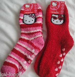 Hello Kitty Cozy Slipper Socks 27/30 31/34 35/38 NEW  