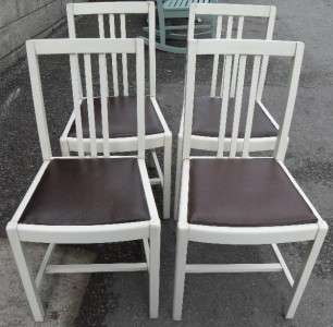 SET OF 4 1950s SHABBY CHIC DINING CHAIRS  