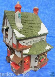   Dickens Village T WELLS FRUIT AND SPICE SHOP Christmas House Building