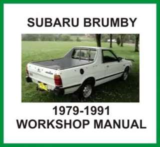 SUBARU BRUMBY WORKSHOP MANUAL 1979   1991 + BONUSES MAINTENANCE 