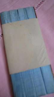 ADROABLE ANTIQUE FRENCH POWDER BLUE SILK RIBBON ON ORIGINAL CARD WITH 