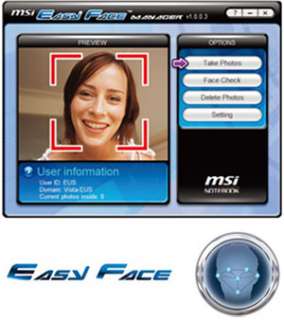 Thanks to the integrated webcam, the Easy Face Manager can 