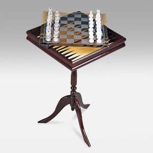  Game Table Set Checkers, Chess, Cribbage, Backgammon, Poker Dice 