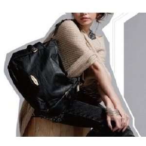  Black Leather Handbag Shoulder Bag 