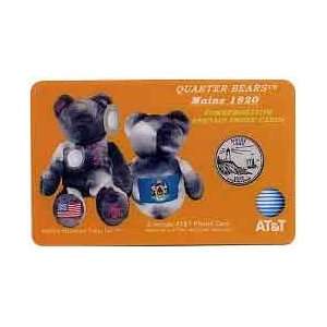   Card 5m Maine (#23) Quarter Bear Pictures Bean Bag Toy, Coin, Flag