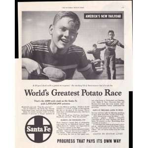 Santa Fe Railroad Worlds Greatest Potato Race 1953 Original Vintage 