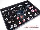  Black Velvet charm bead chain earring Jewelry Display Case Tray
