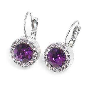 Exquisite Elegant Purple Crystal Round Korean Fashion valentines 