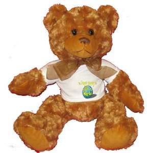  Bungee jumping Rock My World Plush Teddy Bear with WHITE T 