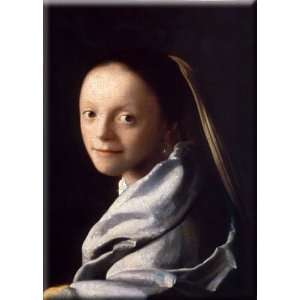   Woman 21x30 Streched Canvas Art by Vermeer, Johannes