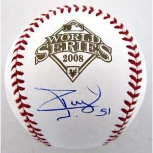 Carlos Ruiz Autographed Baseball   2008 World Series SI   Autographed 