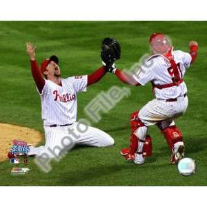  Brad Lidge and Carlos Ruiz celebrate Final Out of the 2008 