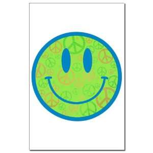  Mini Poster Print Smiley Face With Peace Symbols 