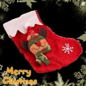   Red Stocking, With a Cute Christmas Bear   18CM Long