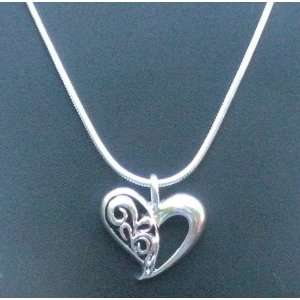  Necklace Silvertone Heart   Kikis Adoring Heart 