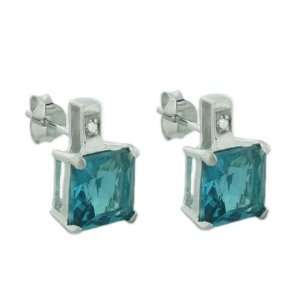   CZ Stud Earrings With Small Clear CZ Adornment CleverEve Jewelry