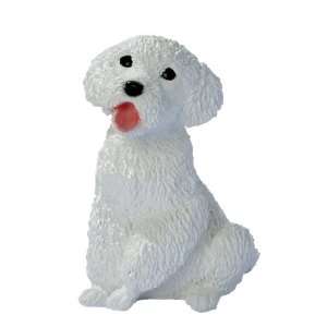 White Poodle Puppy Dog Statue Sculpture Figurine