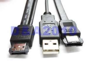 3Ft 1M USB 2.0 A Male and eSATA to Power over eSATA combo Cable 