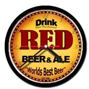 RED beer and ale cerveza wall clock