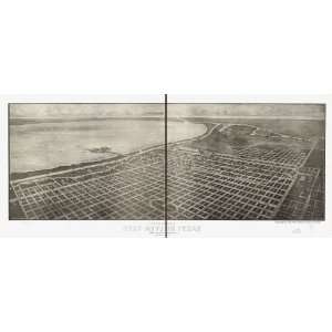  Panoramic Map City and harbor of Port Arthur, Texas birds eye view 