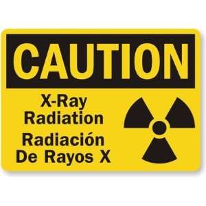 Caution X Ray Radiation, Radiacion De Rayos X (with Graphic) Plastic 