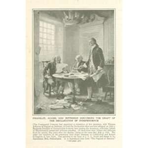  1926 Print Declaration of Independence Jefferson Adams 