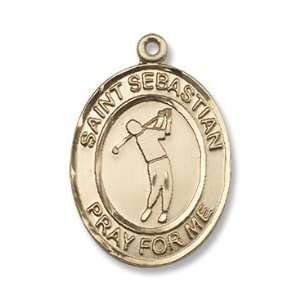 St. Sebastian Golf Large 14kt Gold Medal