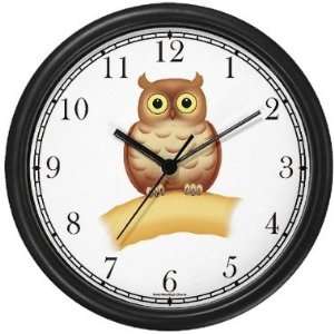  Male Owl Bird JP Wall Clock by WatchBuddy Timepieces (White 