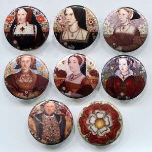 The Tudors King Henry VIII and his Six Wives badges Set  