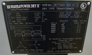 750 kva Square D Transformer HV 4160 3ɸ LV 416Y/240 & 600a HVL Switch 
