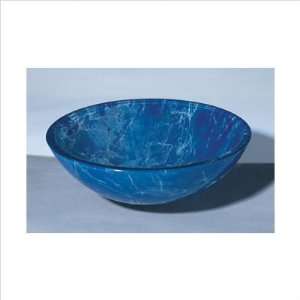 Two Layer Glass Vessel Sink Finish Blue Marble and White Veins Design