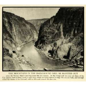  1932 Print Mountain Hoover Dam Canyon Colorado River 
