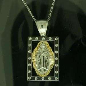 Sterling Silver Religious Pendant, Virgin Mary  