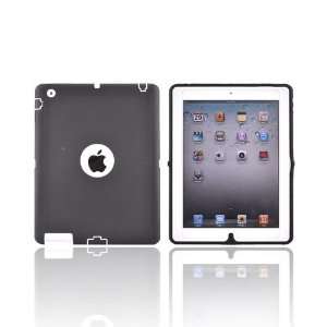 com White Black Silicone Over Hard Plastic Case Cover For Apple iPad 