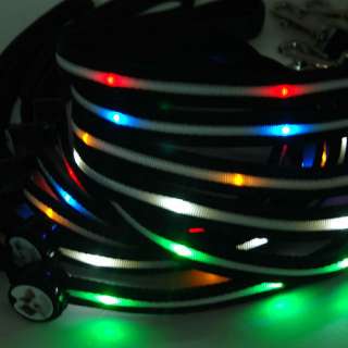 LED Lights 2 Mode 45 Inch Nylon Fashion Dog Pet Lead Leash Rope Cord 