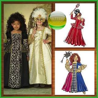 Girls Renaissance Masquerade Ball Gown Patterns Sz 2 5  