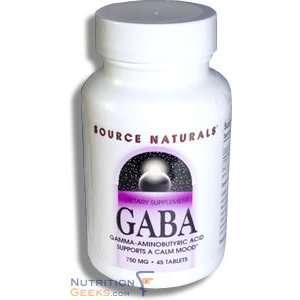  Source Naturals GABA 750mg, 45 Tablet Health & Personal 