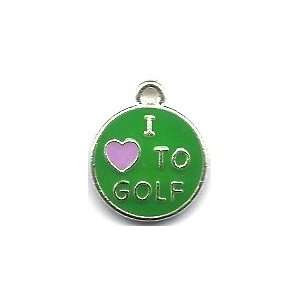   GET 1 OF SAME FREE/Golf/I LOVE (Heart) TO GOLF Silver & Enamel Charm