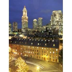 Skyline of Central Business District in Boston, Massachusetts 