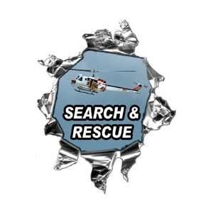  Mini Ripped Torn Metal Decal Firefighter Search and Rescue 